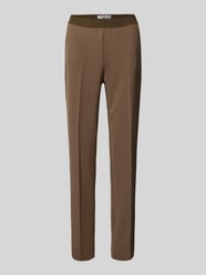 Super slim fit broek met elastische band, model 'LIV' van Raphaela By Brax Bruin - 16