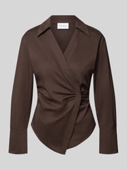 slim fit blouse in wikkel-look van COMMA - 7