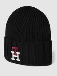 Beanie met labelstitching, model 'PREP MONO BEANIE' van Tommy Hilfiger Grijs / zwart - 30