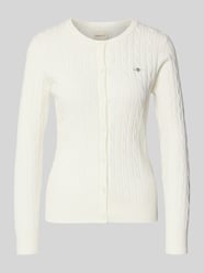 Strickjacke mit Zopfmuster und Label-Stitching von Gant - 1