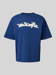 T-Shirt mit Label-Print Modell 'WARP' von Low Lights Studios Blau - 30