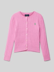 Cardigan mit Logo-Stitching von Polo Ralph Lauren Teens Pink - 19