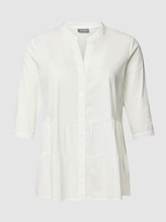Bluzka PLUS SIZE z efektem stopniowania od Samoon Biały - 17
