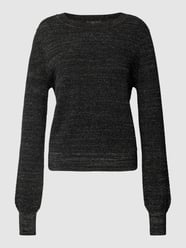 Gebreide pullover met ballonmouwen van QS by s.Oliver Zwart - 3