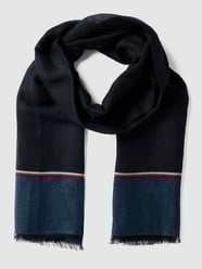 Leinenschal mit labeltypischen Kontraststreifen von Tommy Hilfiger Blau - 10