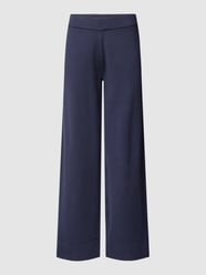 Spodnie materiałowe z imitacji dzianiny model ‘STRAIGHT CUT PANTS’ od Milano Italy Niebieski - 6