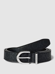 Pasek z nadrukiem z logo od CK Calvin Klein Czarny - 33