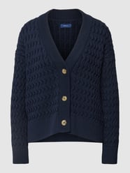 Gebreide cardigan met kabelpatroon en V-hals van Gant Blauw / turquoise - 11