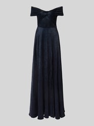 Abendkleid mit Carmen-Ausschnitt von Swing Blau - 21