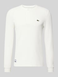 Koszulka z długim rękawem z mieszanki bawełnianej krój regular fit model 'SERAFINO' od Lacoste - 4