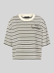 Boxy Fit T-Shirt mit Label-Stitching und Tunnelzug von Oui - 31