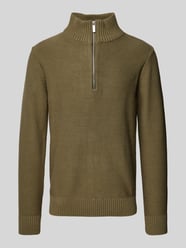 Gebreide pullover met ribboorden, model 'AXEL' van SELECTED HOMME Groen - 46