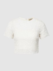 Cropped T-Shirt mit Strasssteinbesatz von Lace & Beads - 18
