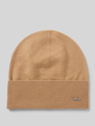 Czapka beanie z aplikacją z logo model ‘Lari’ od BOSS Brązowy - 45