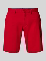 Slim fit korte chino van een mix van katoen en elastaan van Tommy Hilfiger - 1