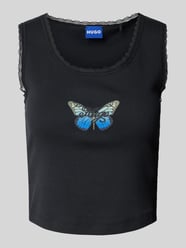 Tanktop mit Spitzenbesatz Modell 'Delarina' von Hugo Blue - 7