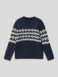 Strickpullover mit Zickzack-Muster Modell 'derek' von Mango Blau - 45
