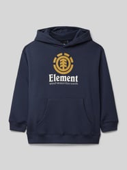 Hoodie mit Label-Print und Känguru-Tasche von Element Blau - 13