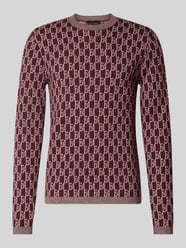 Slim Fit Pullover in Strick-Optik von Emporio Armani Bordeaux - 26