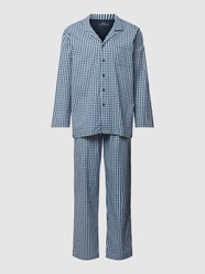 Pyjama met all-over motief van Götzburg Wäsche Blauw / turquoise - 41