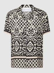 Hemd mit Allover-Muster von Baldessarini Grau / Schwarz - 21