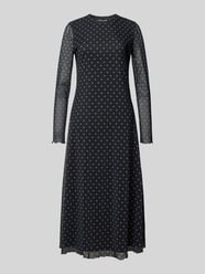 Mesh Midi Kleid mit Punkten von Tom Tailor Denim Schwarz - 15