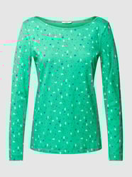 Shirt met lange mouwen met all-over motief van Esprit Groen - 42