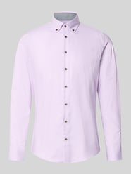 Slim fit zakelijk overhemd van puur katoen van Seidensticker Fuchsia - 39