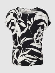 T-Shirt mit Allover-Muster Modell 'Leaf' von s.Oliver RED LABEL Schwarz - 14