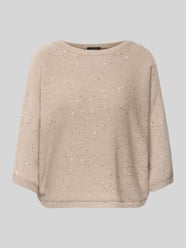 Gebreide pullover met 3/4-mouwen van comma Beige - 18