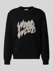 Gebreide pullover van pure katoen met logoprint model 'Cloud' van Wood Wood - 9