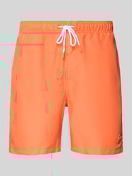Regular Fit Badehose mit Label-Patch Modell 'Mike' von Shiwi Orange - 25