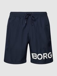 Badehose mit Label-Print Modell 'SHELDON' von Björn Borg Blau - 40