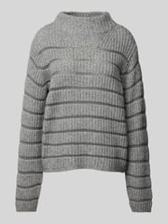 Gebreide pullover met turtleneck van monari Grijs / zwart - 28