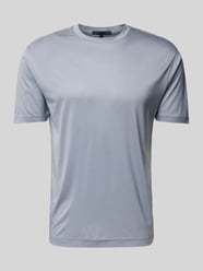 T-Shirt mit geripptem Rundhalsausschnitt Modell 'GILBERD' von Drykorn Blau - 9