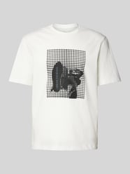T-Shirt mit geripptem Rundhalsausschnitt von ARMANI EXCHANGE Weiß - 1