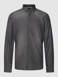 Koszula biznesowa z imitacji denimu model ‘Kent’ od OLYMP Level Five Czarny - 43