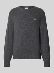 sweter klasyka o kroju regular fit z czystej wełny od Lacoste - 5