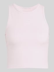 Slim Fit Top aus Rippstrick von adidas Originals Pink - 6