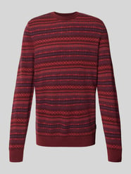 Strickpullover mit Rundhalsausschnitt Modell 'orkney fair isle' von Barbour Rot - 44