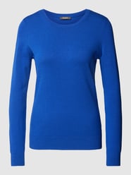 Sweter z dzianiny z okrągłym dekoltem od Montego Niebieski - 41