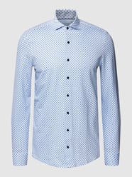 Business-Hemd mit Allover-Muster von OLYMP Level Five Blau / Türkis - 17
