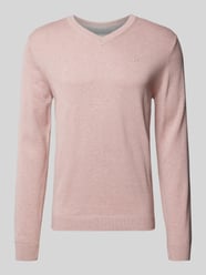 Regular Fit Strickpullover mit V-Ausschnitt von Tom Tailor Rosa - 38