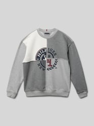 Sweatshirt mit Label-Stitching von Tommy Hilfiger Teens Grau - 39