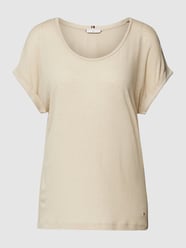T-Shirt mit fixierten Ärmelumschlägen von Tommy Hilfiger Beige - 33