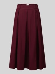 Uitlopende midi-rok van viscosemix van ROBE LÉGÈRE Bordeaux - 1