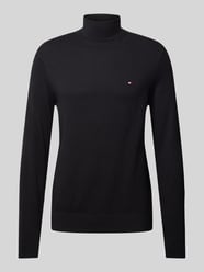 Rollkragenpullover mit Logo-Stitching Modell 'PIMA' von Tommy Hilfiger Schwarz - 31