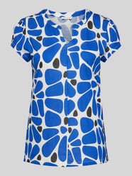 T-Shirt mit Allover-Muster von Tom Tailor Blau - 35