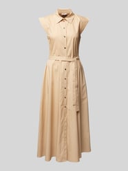 Hemdblusenkleid mit Bindegürtel von Liu Jo White Beige - 34