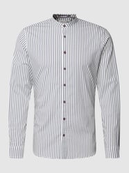 Slim Fit Freizeithemd mit Stehkragen von NO EXCESS Pink - 33
